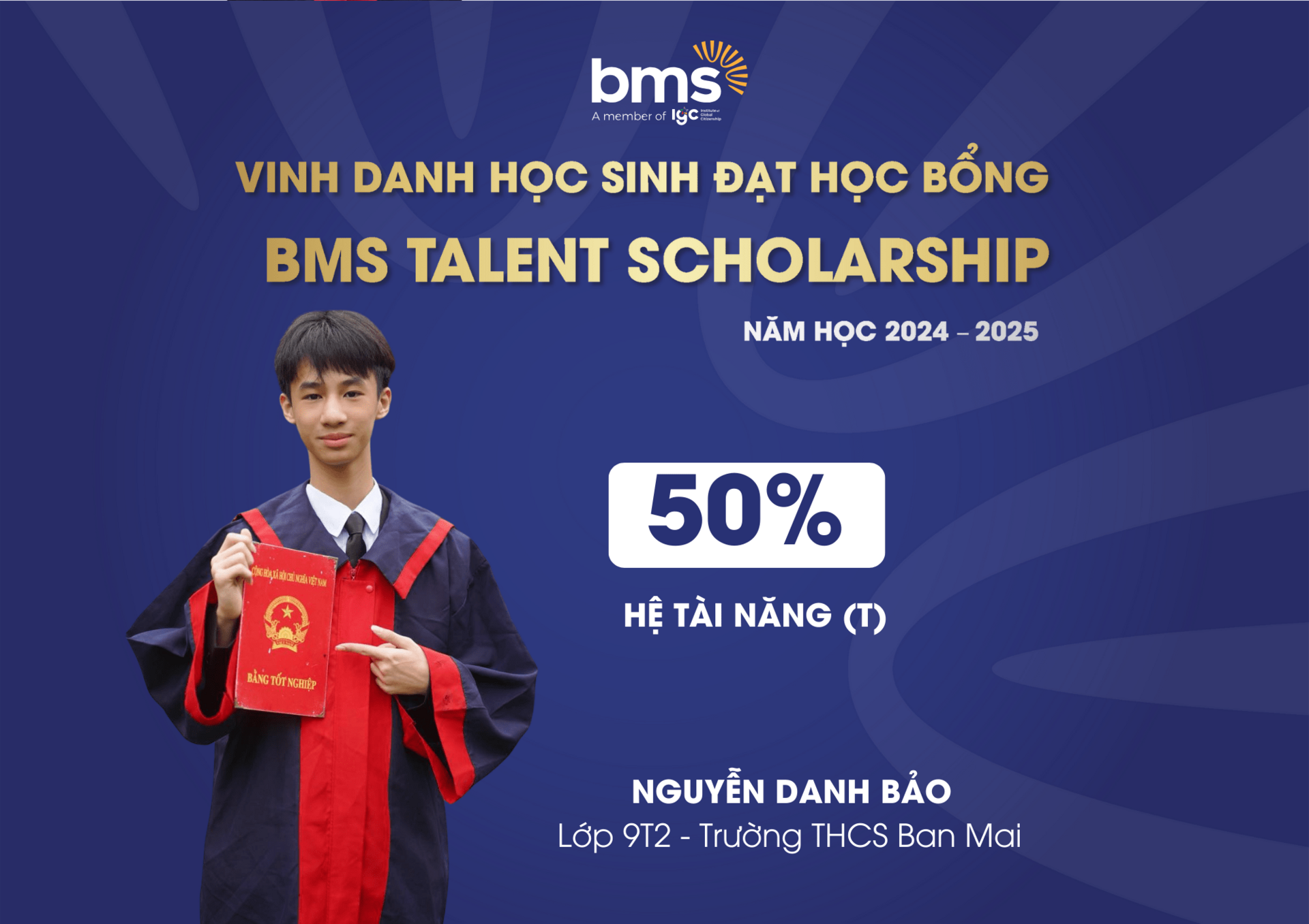 Vinh danh BMSers đạt học bổng tài năng BMS Lớp 10 năm học 2024 - 2025